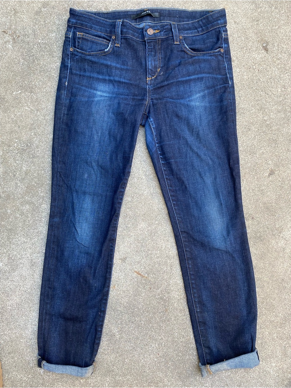 Joe's Jeans Womens Slim Straight Skinny Ankle Dark Wash Denim Cuffed Sz 29 Y2K
